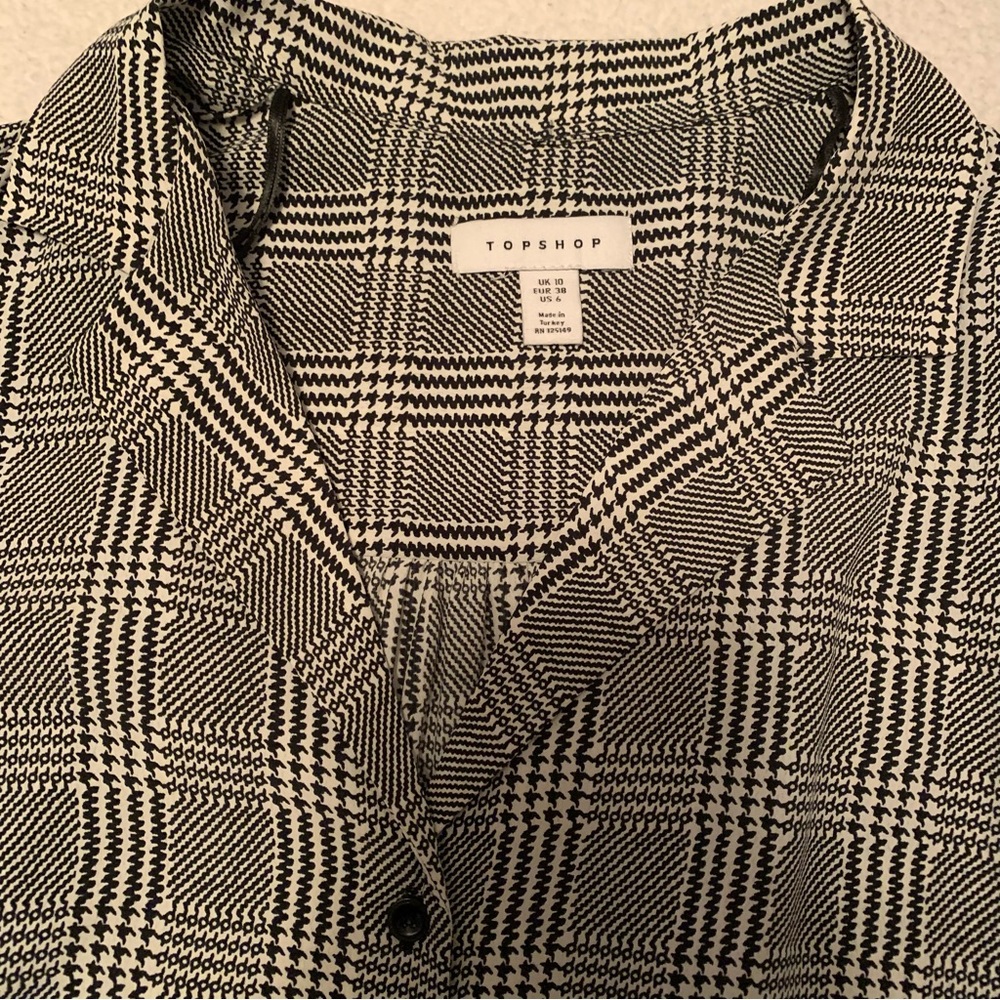 Topshop Plaid Button Down Blouse - image 3